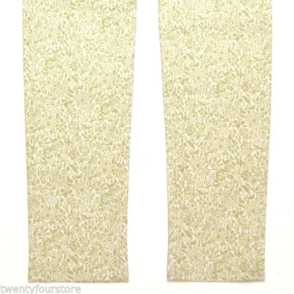 UNIQLO Floral Print Skinny Fit Tapered Jeans Green - Picture 3 of 4